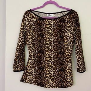 Vixen by Micheline Pitt leopard print shirt